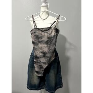 **NEW Korean Y2K Slanted Cut Tank Top